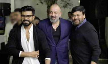 Sanjay Dutt and his Jadoo ki Jhappi for Chiranjeevi and Ram Charan!