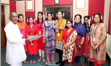 9 கல்லூரி மாணவிகளுக்கு "தமிழரசன்" திரைப்படத்தில் பாட வாய்பளித்த இளையராஜா