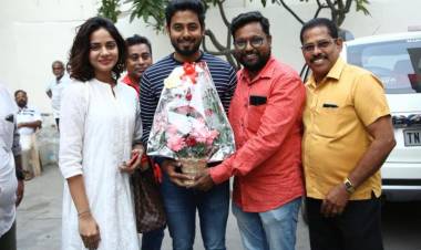 Actor Aari celebrates his birthday differently in Aleka shooting spot