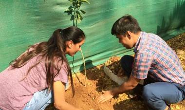 Pragya Kapoor clicked at a plantation drive with specially-abled people