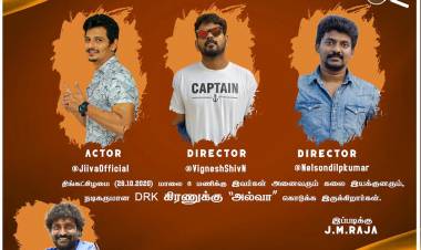 Actor @JiivaOfficial dir @VigneshShivN @Nelsondilpkumar Launches the lookof @KiranDrk @VenbaOfficial 