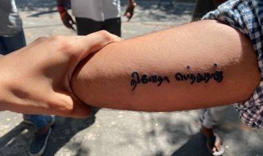 #Prabhu - A die-hard fan of #NivethaPethuraj has tattooed her name on his forearm..