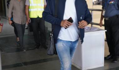 Mega Power Star @AlwaysRamCharan and @upasanakonidela gets a sensational send off as he wraps up a 20 days schedule