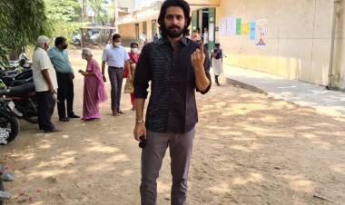Actor Harishkalyan cast his vote