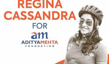 Here Goes  @ReginaCassandra is riding to raise funds for Para-Athletes from Aditya Mehta Foundation