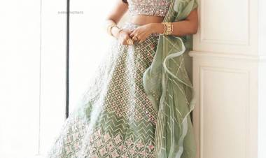 Actress #Anjenakirti looks very elegant and beautiful in this Lehenga in a recent Photoshoot stills