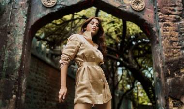 The rising star of south india, Nabha Natesh, shines bright in her new radiating beige look!! #NabhaNatesh