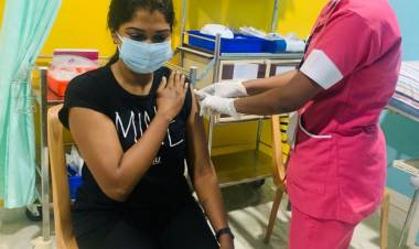 Actress @Riythvika finished her second dose of #COVID19 vaccination.