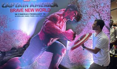 கேப்டன் அமெரிக்கா: பிரேவ் நியூ வேர்ல்ட் இன் முதல் காட்சிக்கு முன்னதாக, சென்னை காமிக் கானில் கேப்டன் அமெரிக்கா மற்றும் ரெட் ஹல்க் நடிப்பதைக் காண ரசிகர்கள் வரிசையில் நிற்கிறார்கள்