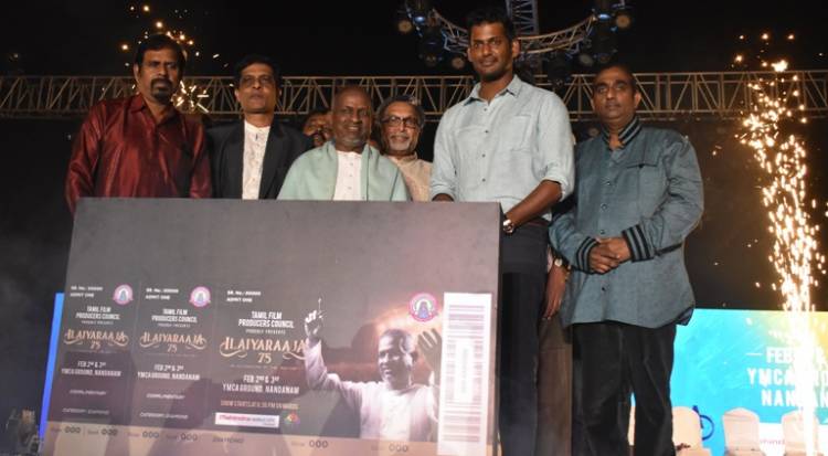 Maestro Ilayaraja and Vishal felicitated at International Hot Air Balloon festival