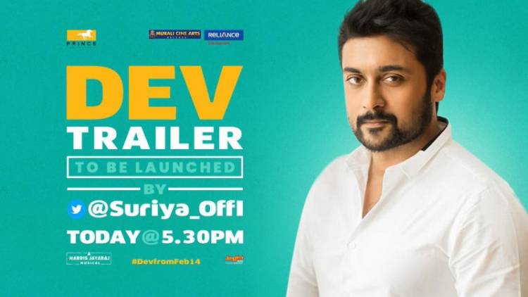 Actor Surya to Launch "DEV" Trailer