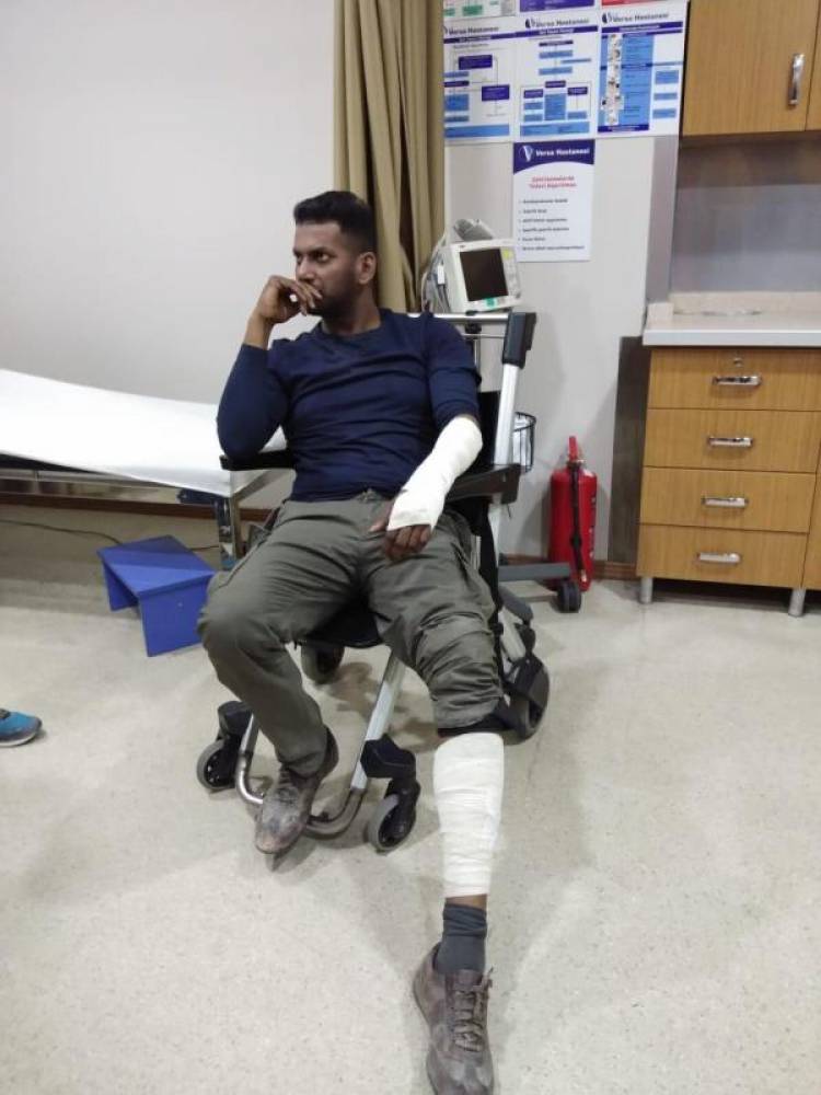 Vishal tossed from four wheeler bike and was severely injured