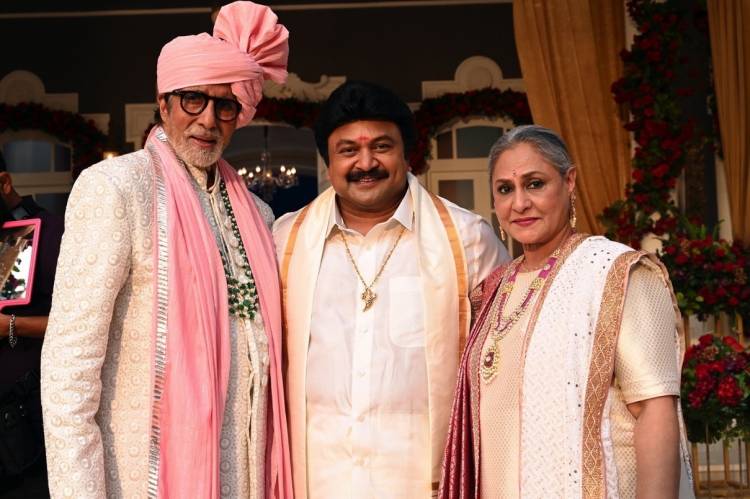  Amitabh and Jaya Bachchan spotted with Tamil Superstar Prabhu Ganesan at Kalyan Jewellers ad shoot in Mumbai