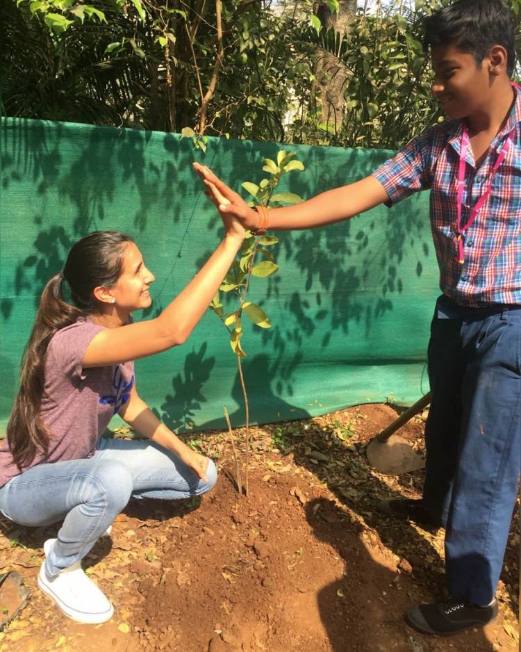 Pragya Kapoor clicked at a plantation drive with specially-abled people