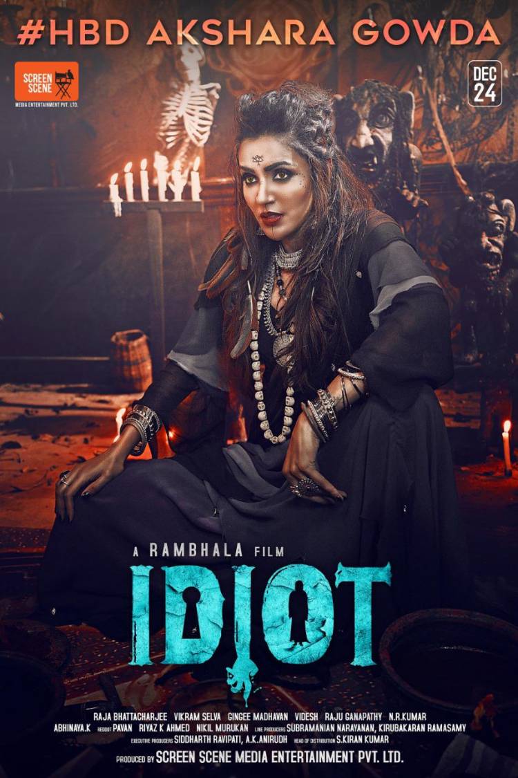 Here it's a spl birthday wishes poster for @iAksharaGowda from the team #IDIOT 