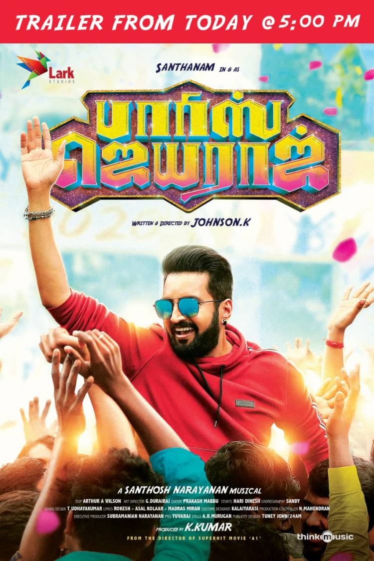 @iamsanthanam's #ParrisJeyaraj trailer is releasing today at 5.00 PM, Get ready!