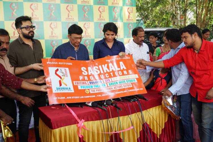 #Sasikalaproduction successfully launched at AVM studio in the presence of promising Actress #SaiDhanshika