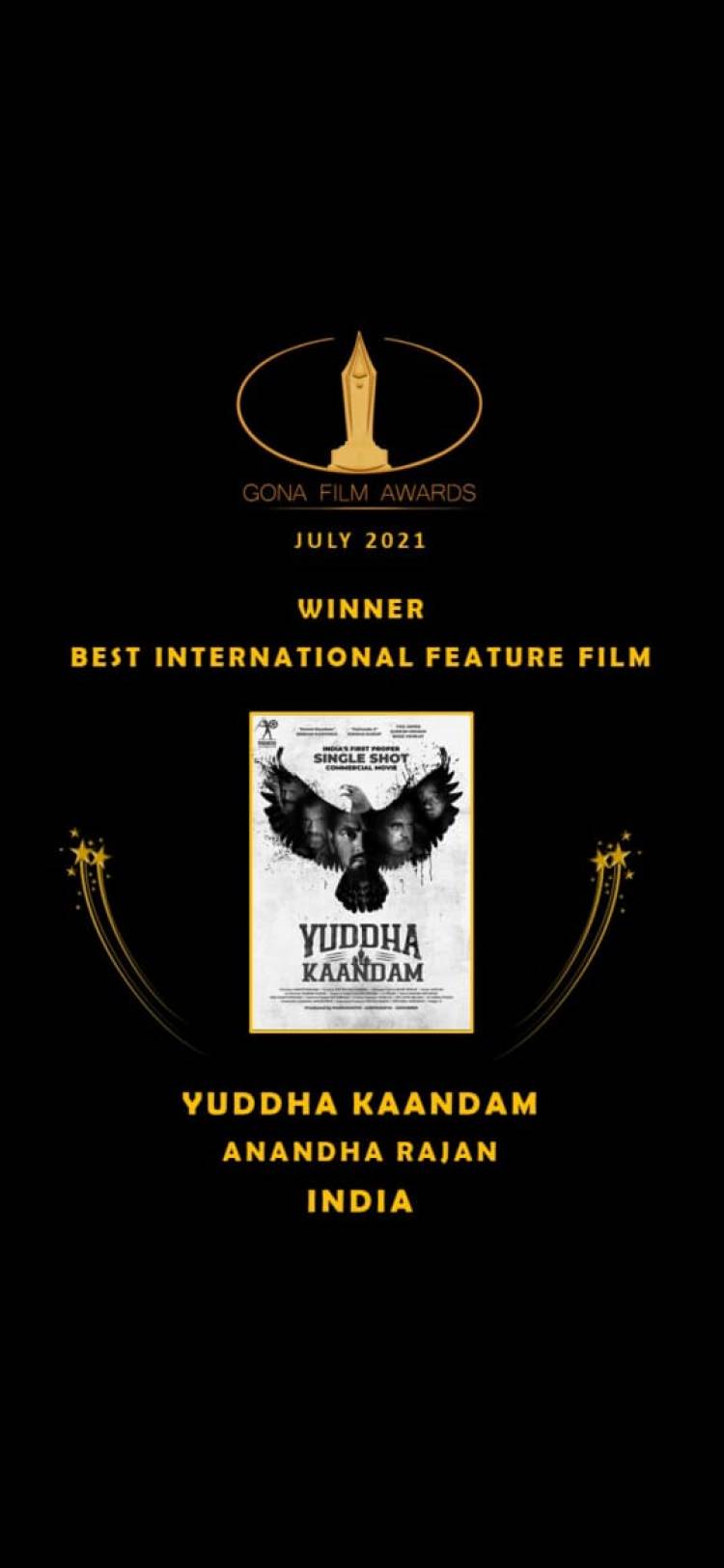 India’s first single shot action movie ‘YUDDHA KAANDAM ’ will be an internationally recognised and awards winning movie which will create a lot of sensations.