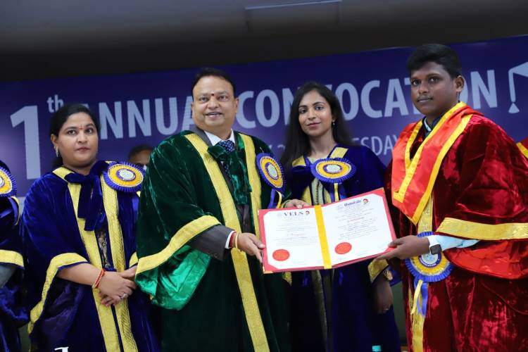 Vels University honours TR Silambarasan with an honorary doctorate at the 11th Annual Convocation Ceremony 