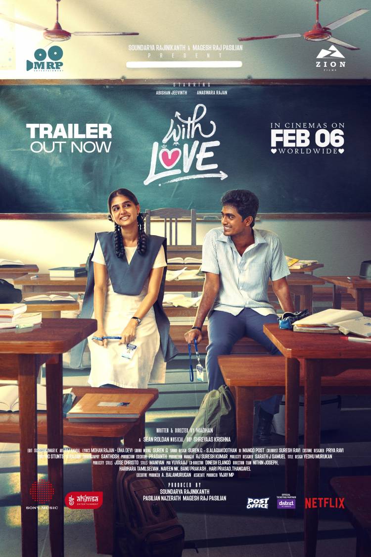 இயக்குநர் அட்லீ வெளியிட்ட அபிஷன் ஜீவிந்த் நடிக்கும் “வித் லவ் ( With Love )” படத்தின் ட்ரெய்லர்